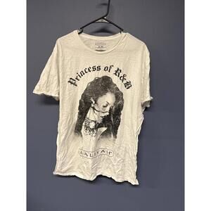 Aaliyah Princess of R&B Graphic T-Shirt XL White 100% Cotton